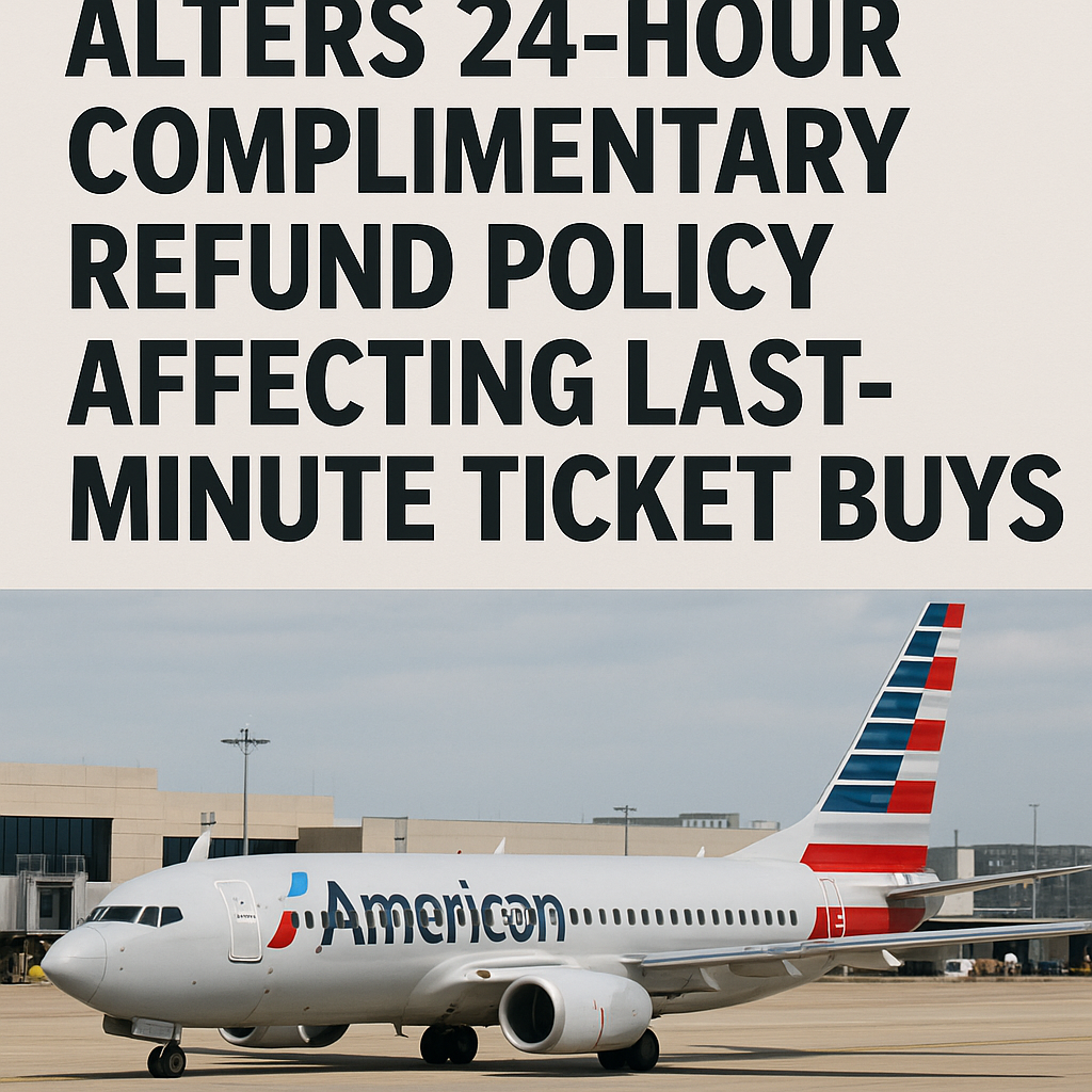 American Airlines Alters 24-Hour Complimentary Refund Policy, Affecting Last-Minute Ticket Buys
