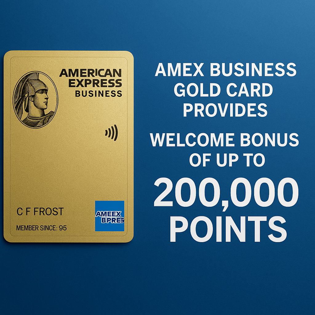 Amex Business Gold Card Provides Welcome Bonus of Up to 200,000 Points