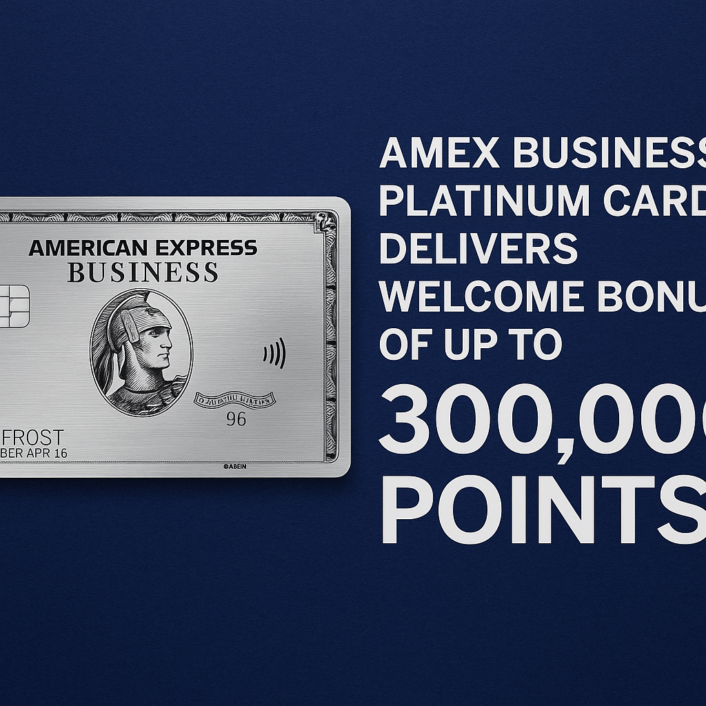 Amex Business Platinum Card Delivers Welcome Bonus of Up to 300,000 Points