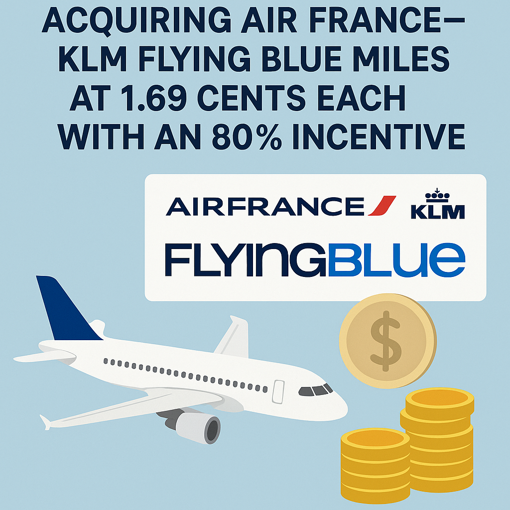 Assessing the Worth: Acquiring Air France-KLM Flying Blue Miles at 1.69 Cents Each with an 80% Incentive