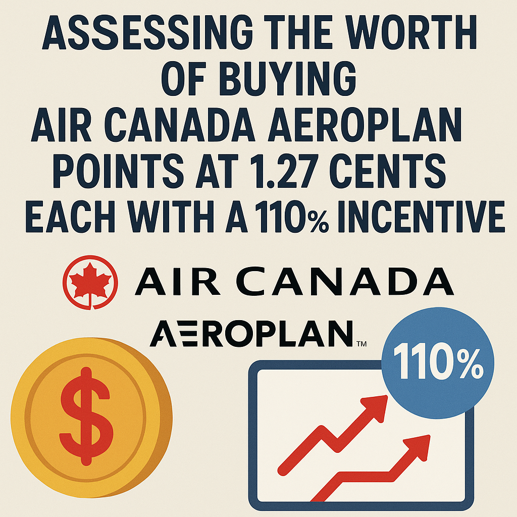 Assessing the Worth of Buying Air Canada Aeroplan Points at 1.27 Cents Each with a 110% Incentive