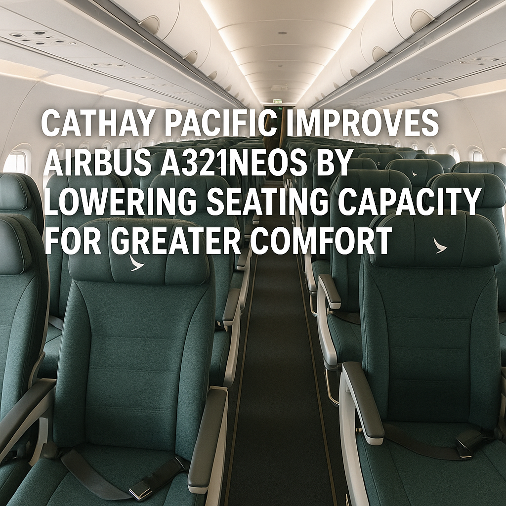 Cathay Pacific Improves Airbus A321neos by Lowering Seating Capacity for Greater Comfort
