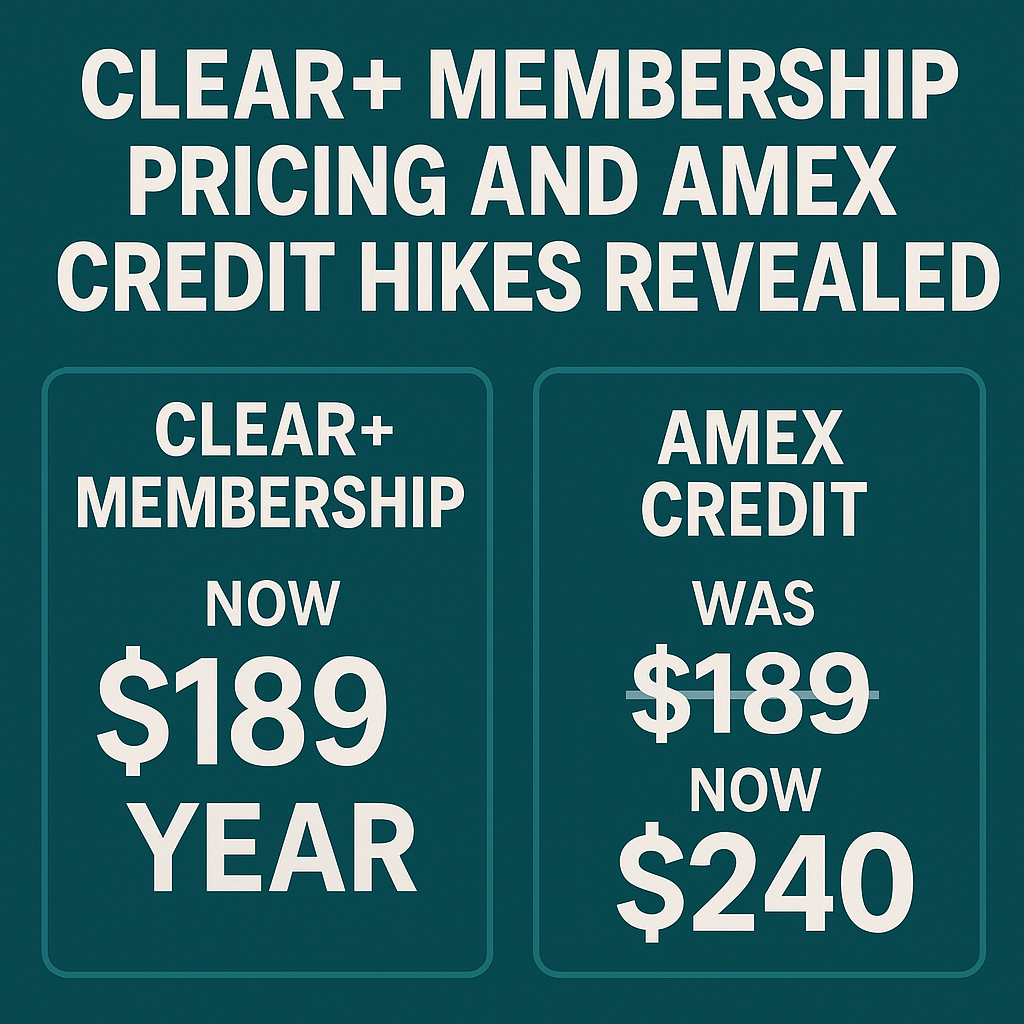 CLEAR+ Membership Pricing and Amex Credit Hikes Revealed