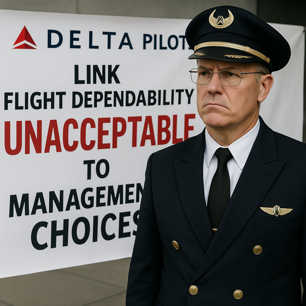 Delta Pilots Link “Unacceptable” Flight Dependability to Management Choices