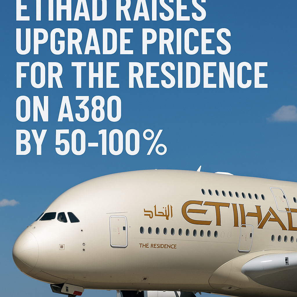 Etihad Raises Upgrade Prices for The Residence on A380 by 50-100%