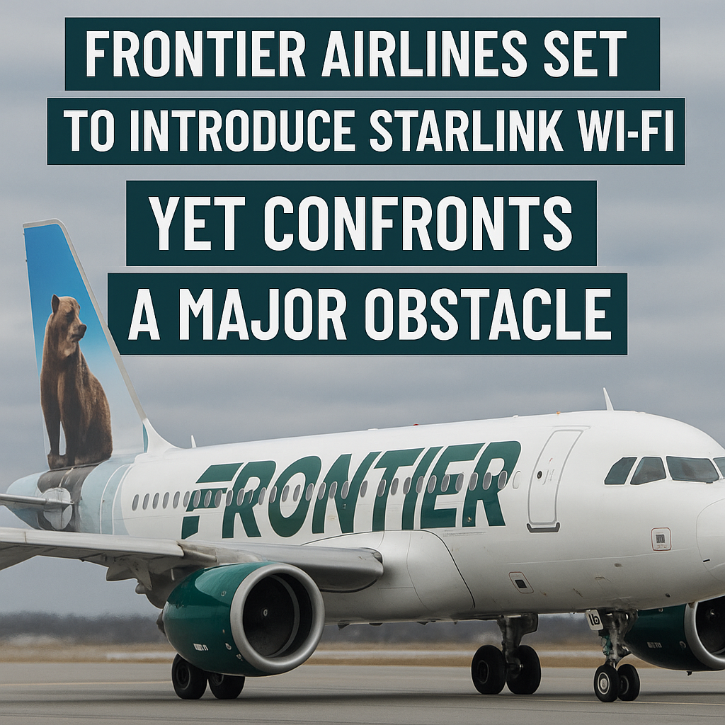 Frontier Airlines Set to Introduce Starlink Wi-Fi, Yet Confronts a Major Obstacle