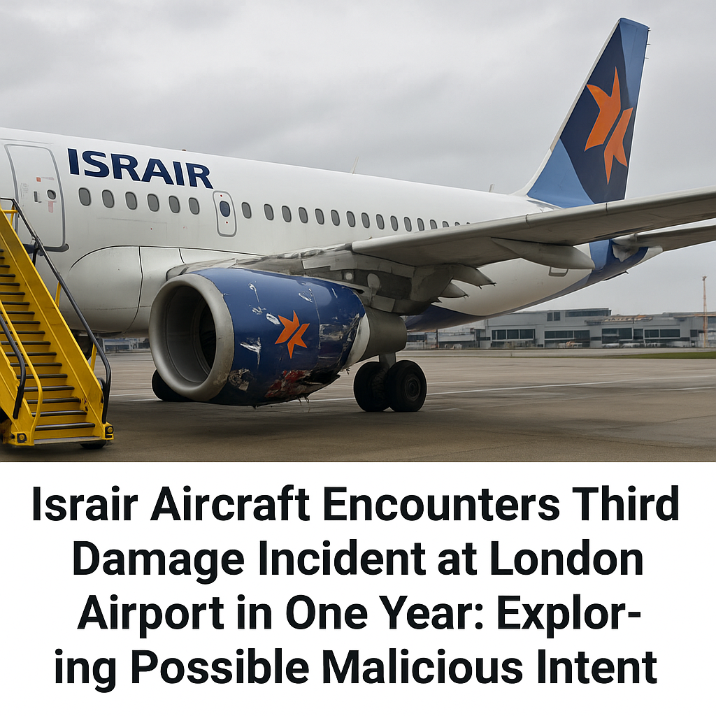 Israir Aircraft Encounters Third Damage Incident at London Airport in One Year: Exploring Possible Malicious Intent