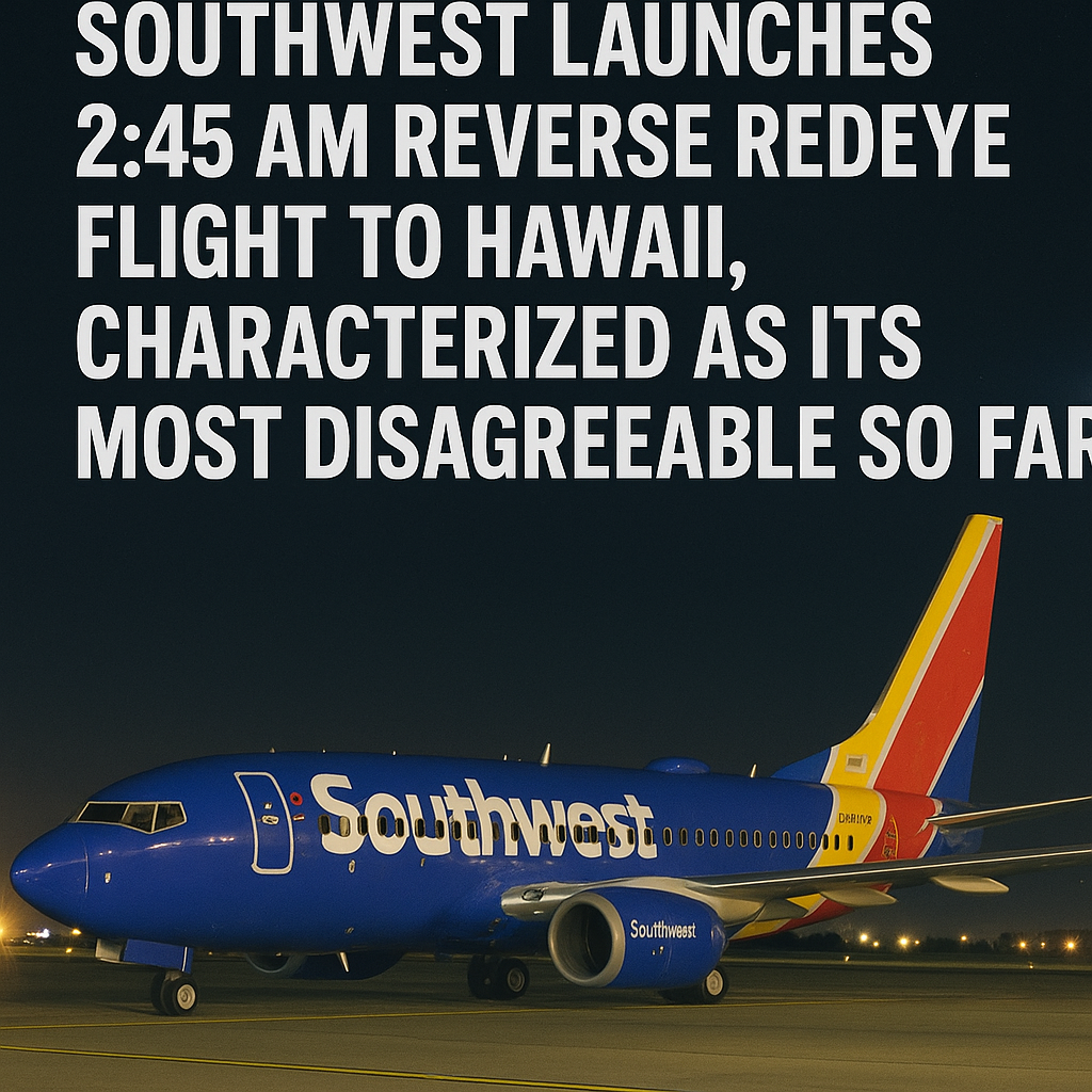 Southwest Launches a 2:45 AM Reverse Redeye Flight to Hawaii, Characterized as Its Most Disagreeable So Far