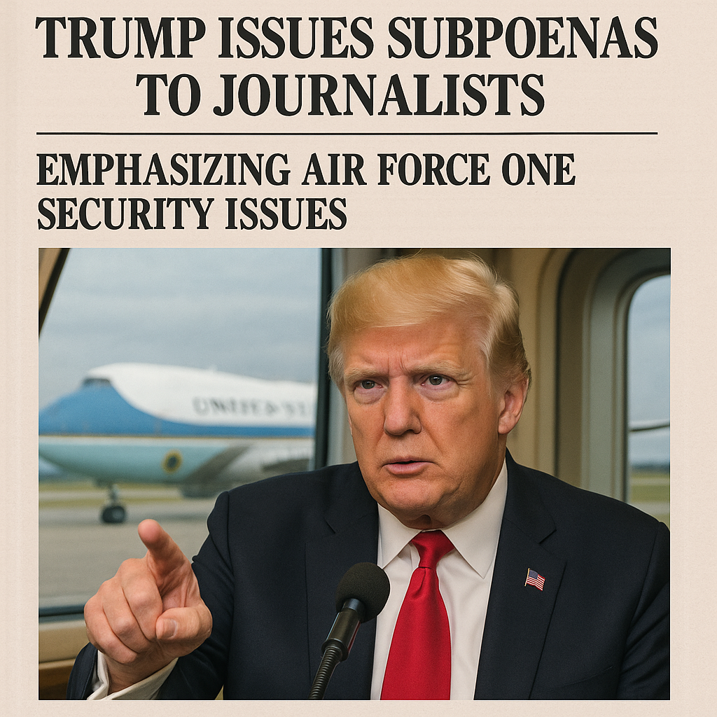 Trump Issues Subpoenas to Journalists Emphasizing Air Force One Security Issues