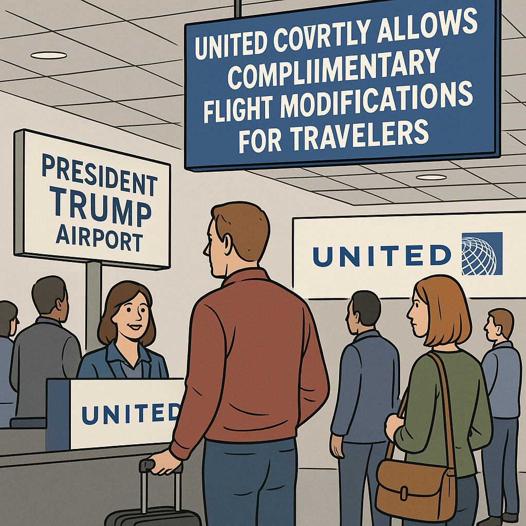 United Airlines Covertly Allows Complimentary Flight Modifications for Travelers at President Trump Airport