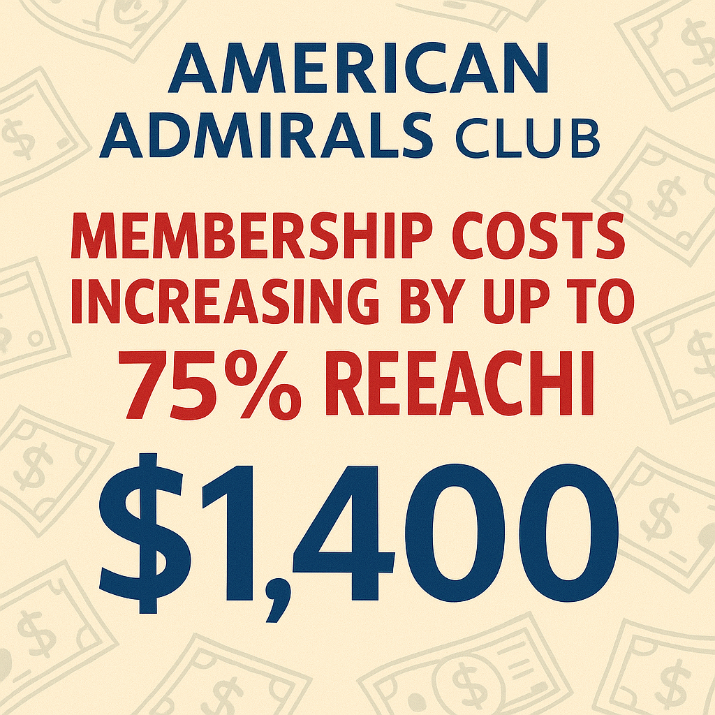 American Admirals Club Membership Costs Increasing by Up to 75%, Reaching $1,400