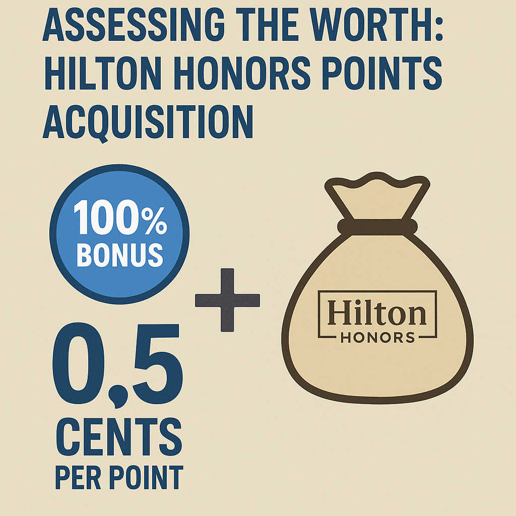 Assessing the Worth: Hilton Honors Points Acquisition with 100% Bonus at 0.5 Cents Per Point
