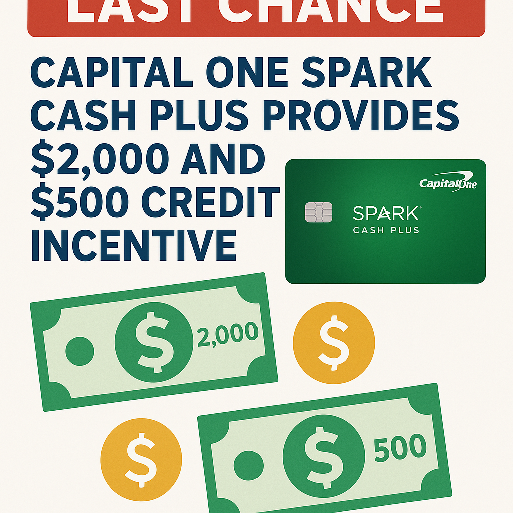 Capital One Spark Cash Plus Provides $2,000 and $500 Credit Incentive – Last Chance