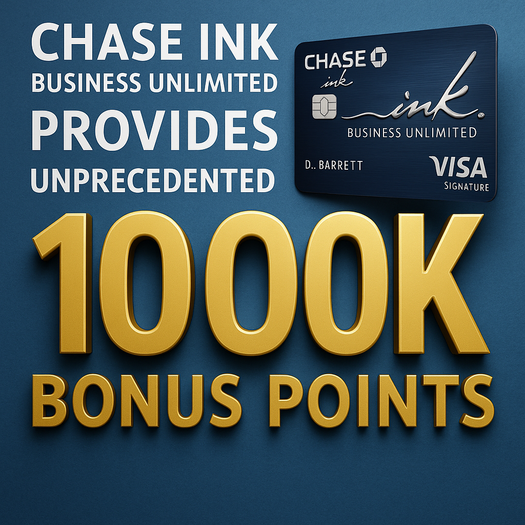 Chase Ink Business Unlimited Provides Unprecedented 100K Bonus Points