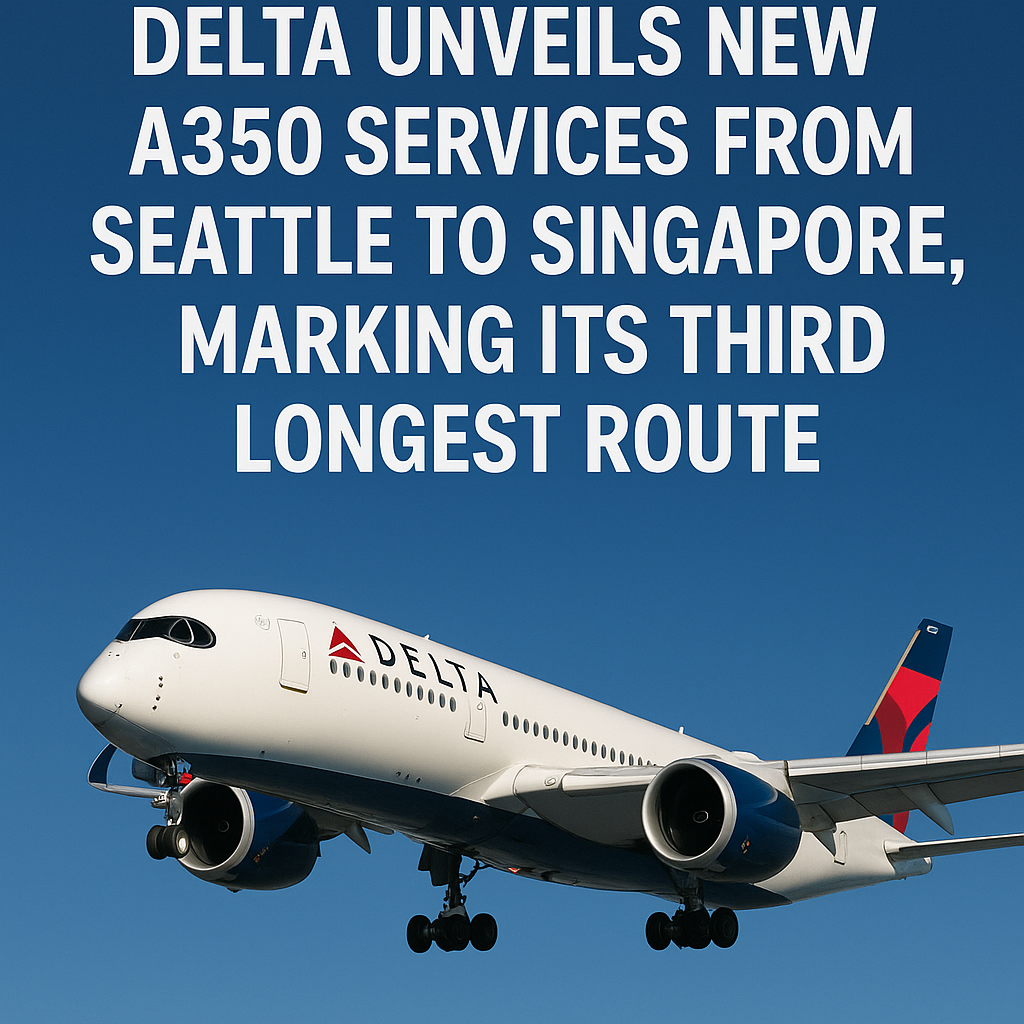 Delta Unveils New A350 Services from Seattle to Singapore, Marking Its Third Longest Route