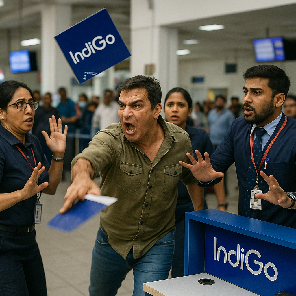IndiGo Traveler Attacks Employees and Hurls Items, Provoking Varied Responses