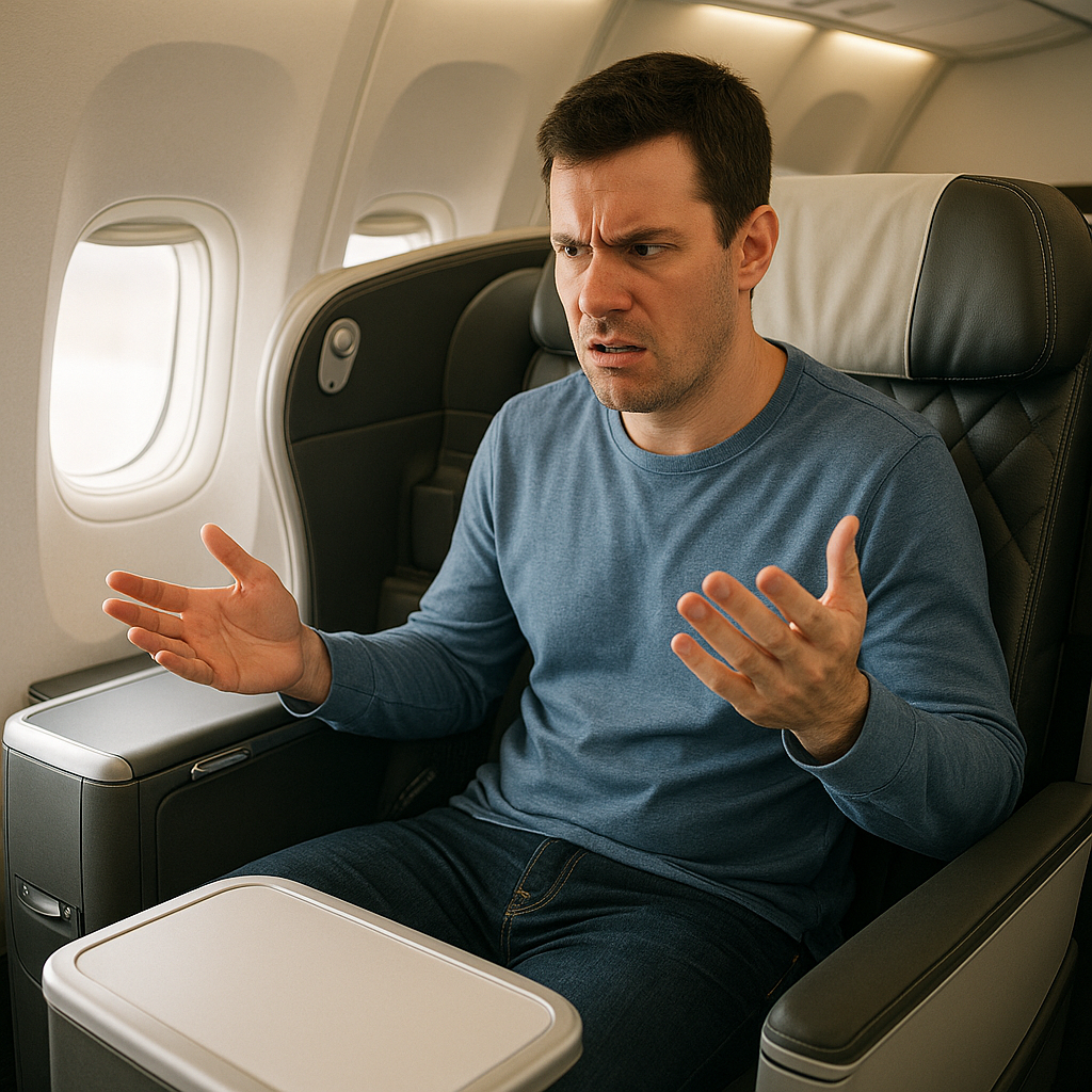 Man Gets Complimentary First Class Upgrade on Flight, Quickly Complains About Seat