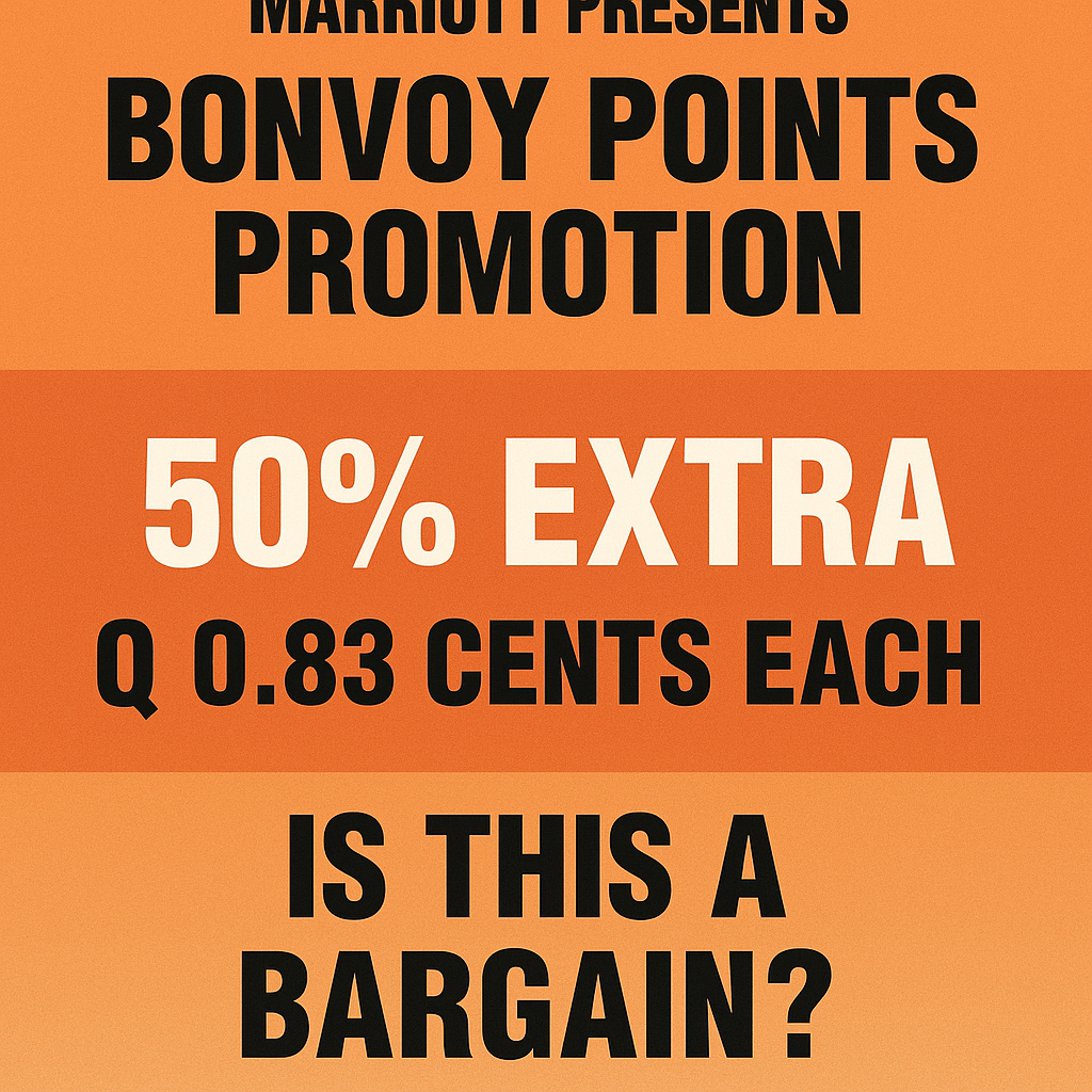 Marriott Presents Bonvoy Points Promotion Featuring 50% Extra at 0.83 Cents Each: Is This a Bargain?