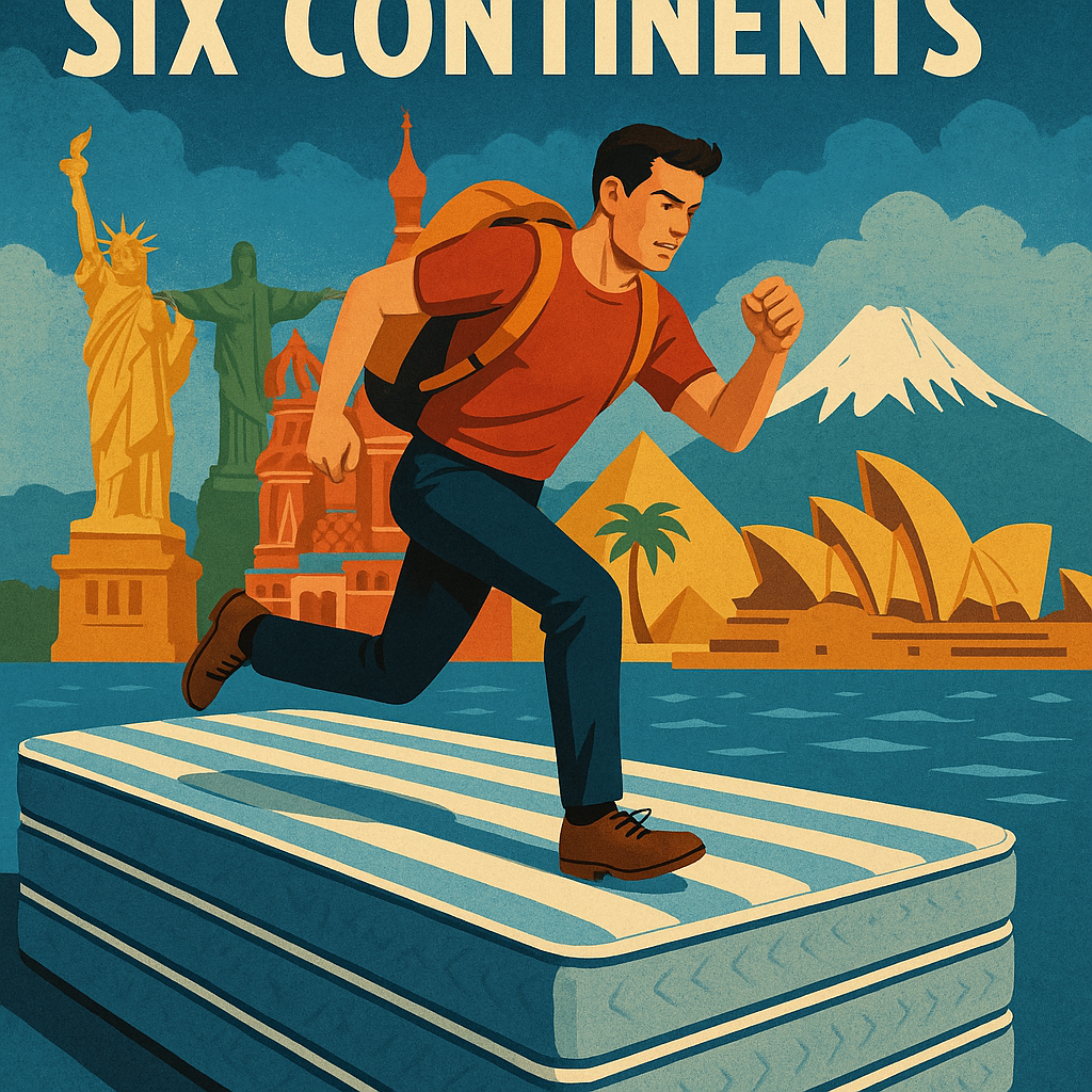 The Challenge of the Six Continents: A Mattress Run Adventure with High Stakes