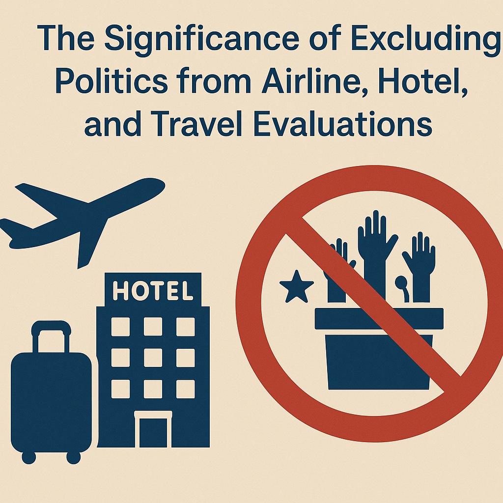 The Significance of Excluding Politics from Airline, Hotel, and Travel Evaluations