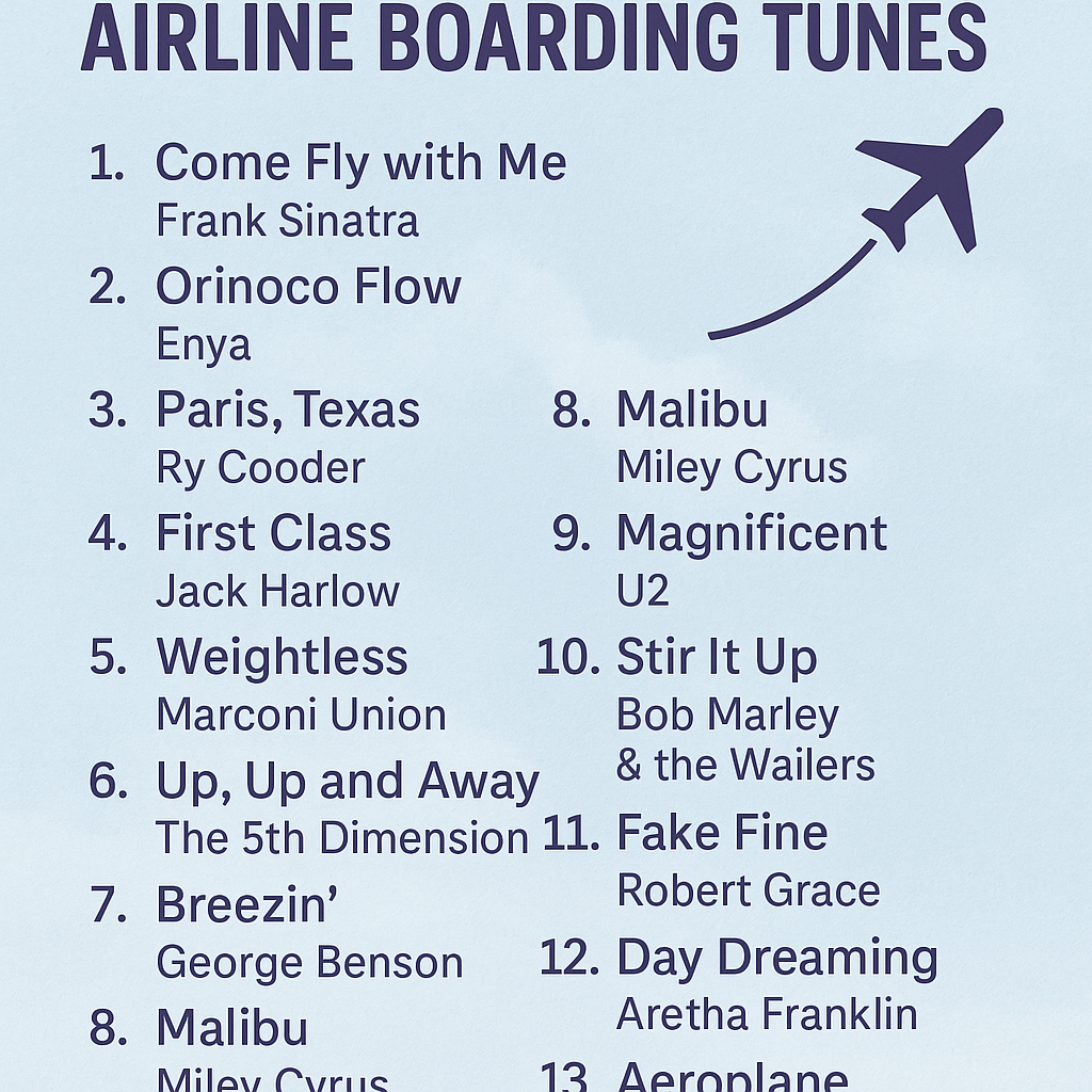 Top 13 Selections for Airline Boarding Tunes