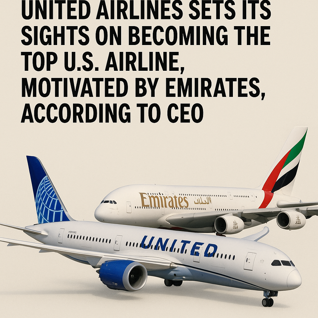 United Airlines Sets Its Sights on Becoming the Top U.S. Airline, Motivated by Emirates, According to CEO