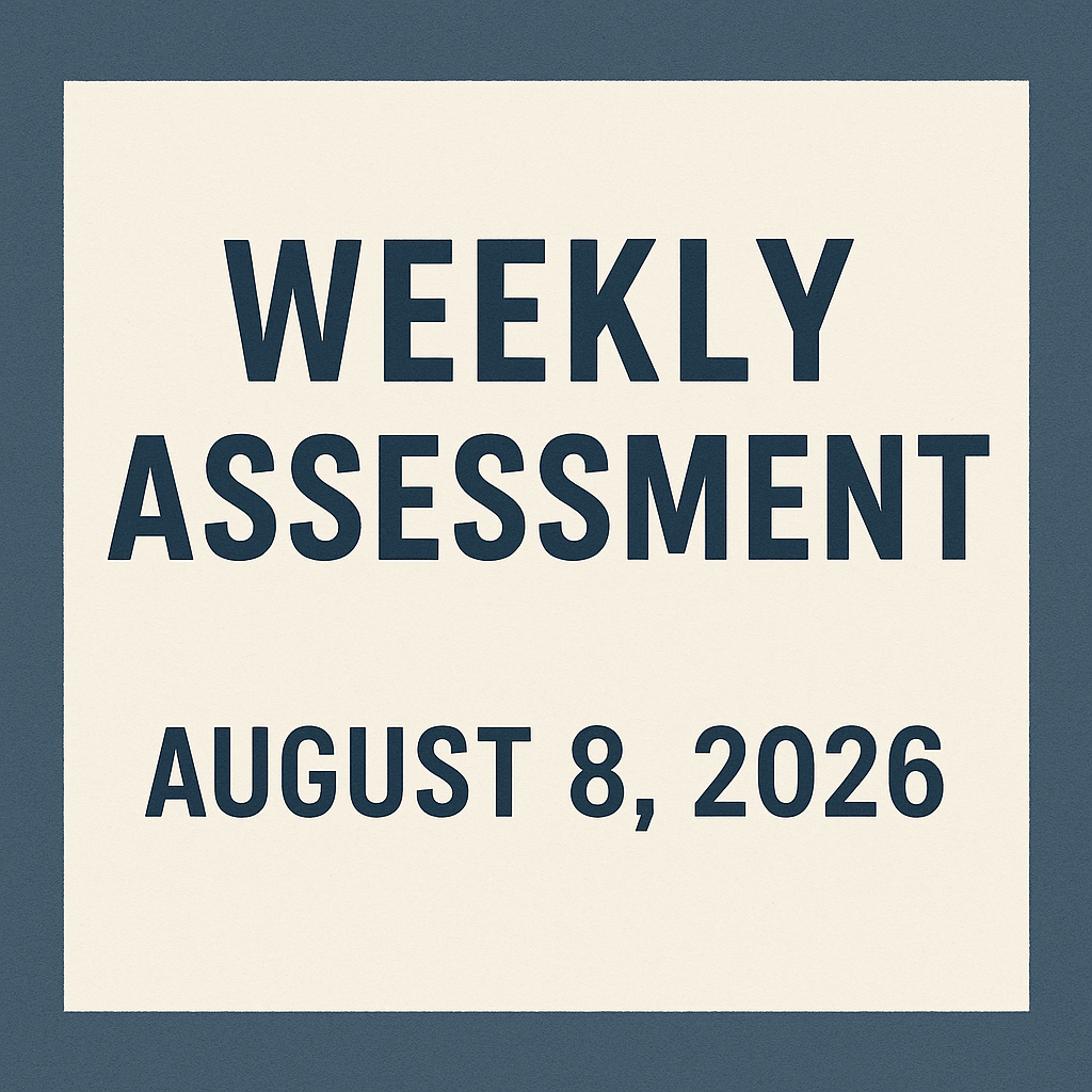 Weekly Assessment for August 8, 2026