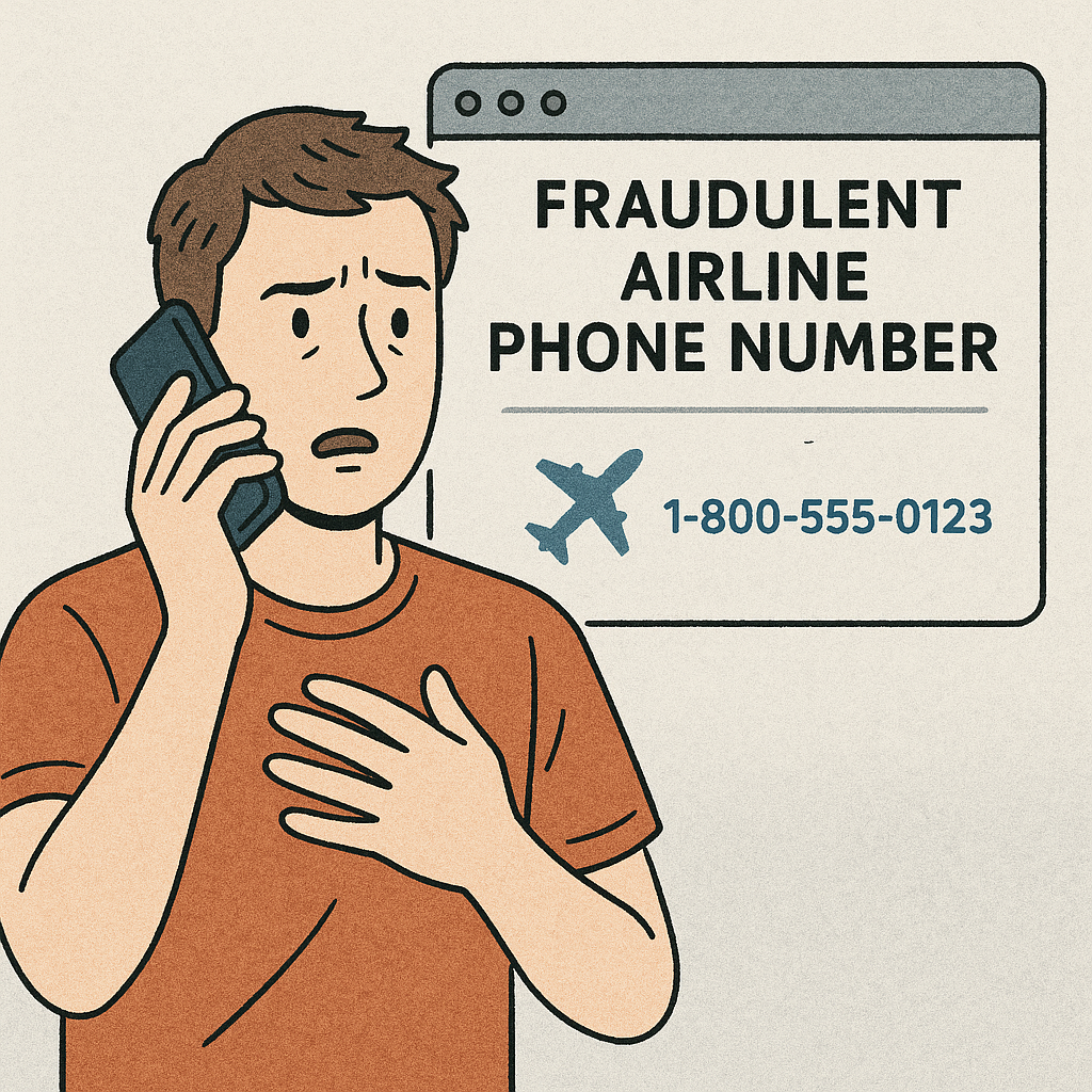 Accidentally Reached Out to a Fraudulent Airline Phone Number Discovered on the Internet