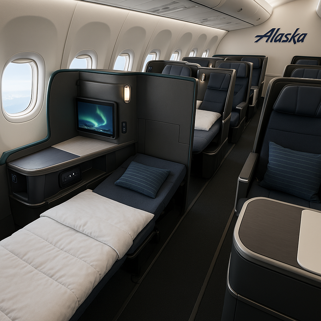 Alaska Airlines Unveils Premium Boeing 737 MAXs Showcasing Flat Bed “Aurora Suites”