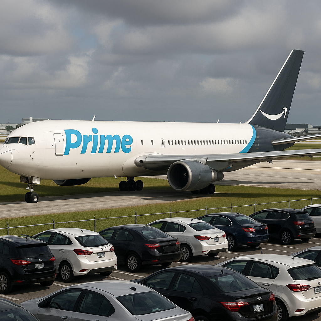 Amazon Air Boeing 767 Exceeds Miami Runway and Comes to a Halt in Parking Area