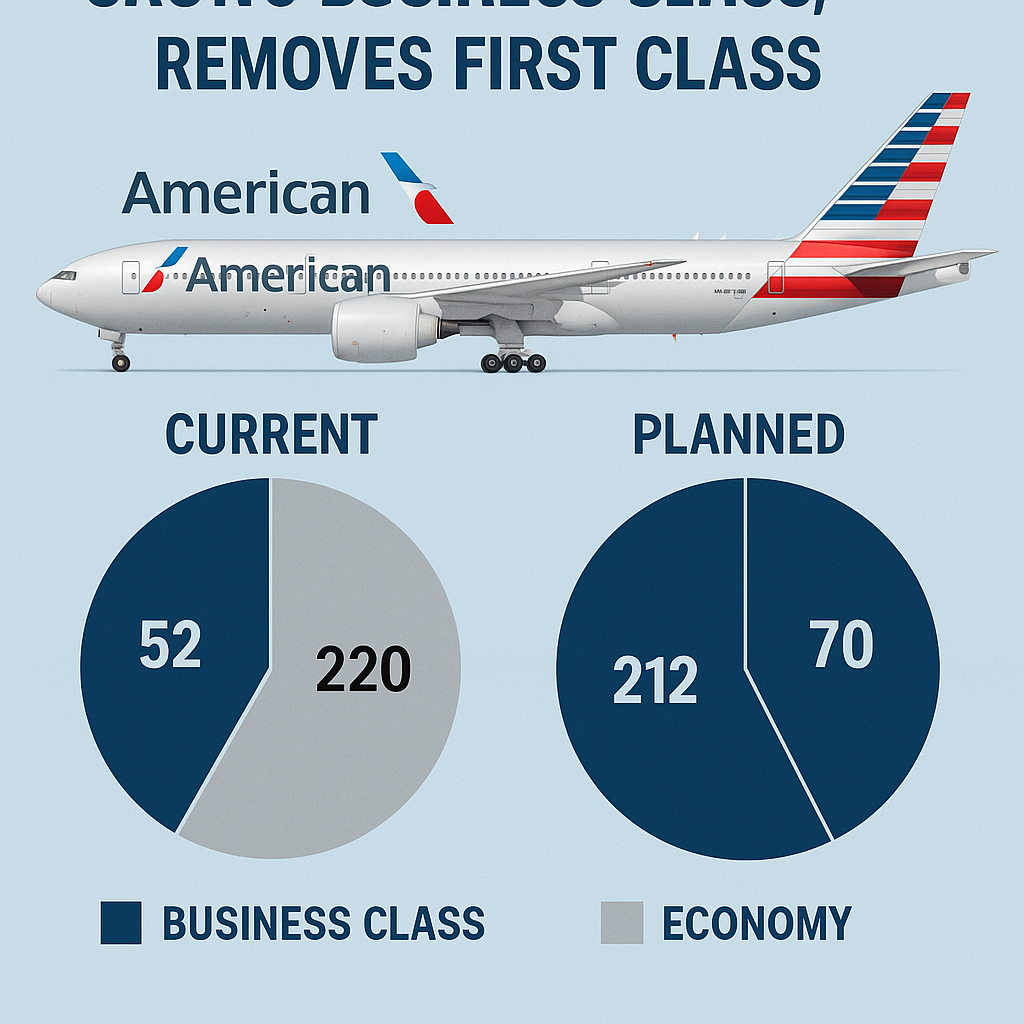 American Airlines Enhances Boeing 777-300ERs: Grows Business Class, Removes First Class