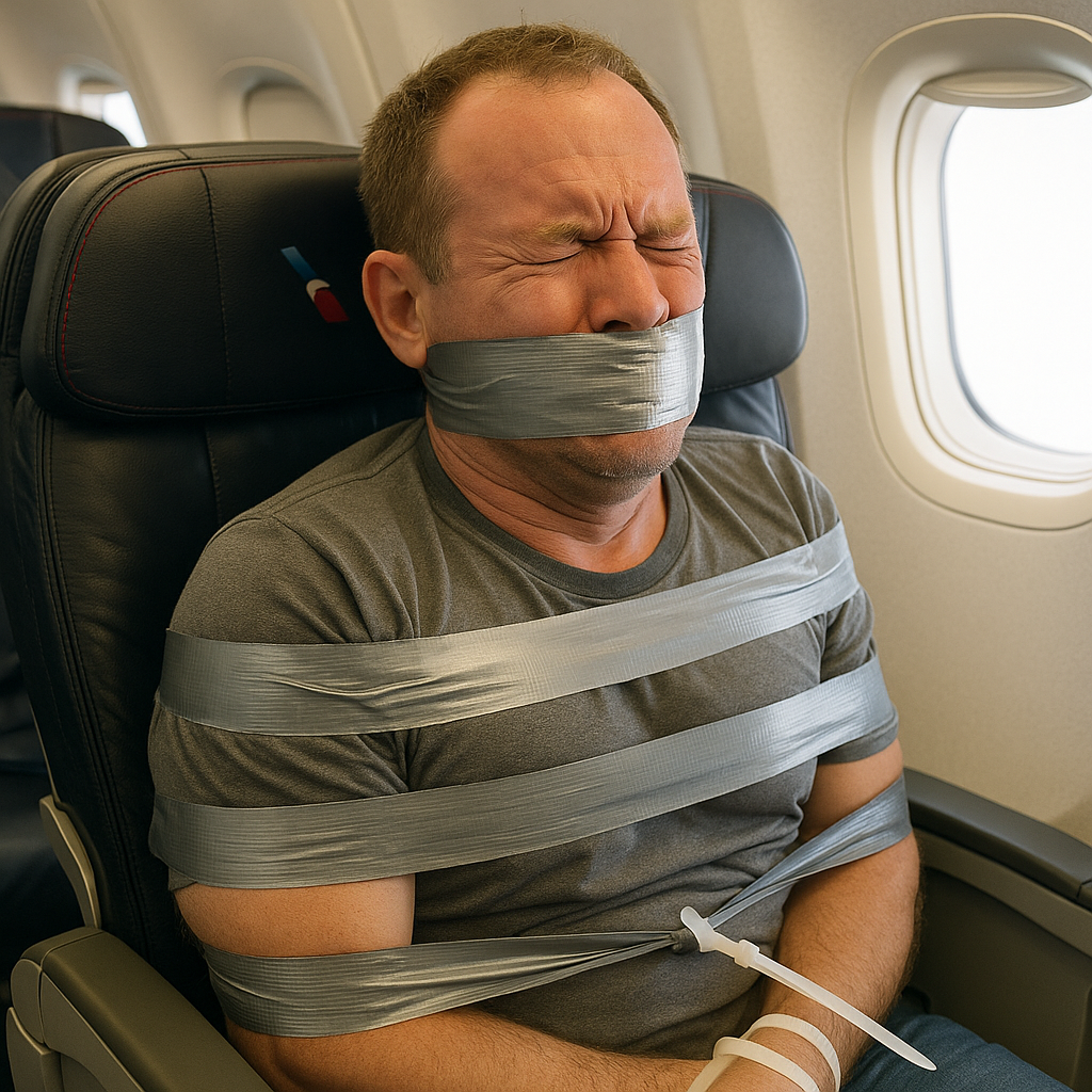 American Airlines Traveler Secured During Flight with Duct Tape and Zip Ties