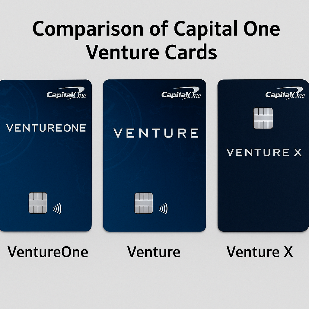 Comparison of Capital One Venture Cards: VentureOne, Venture, and Venture X