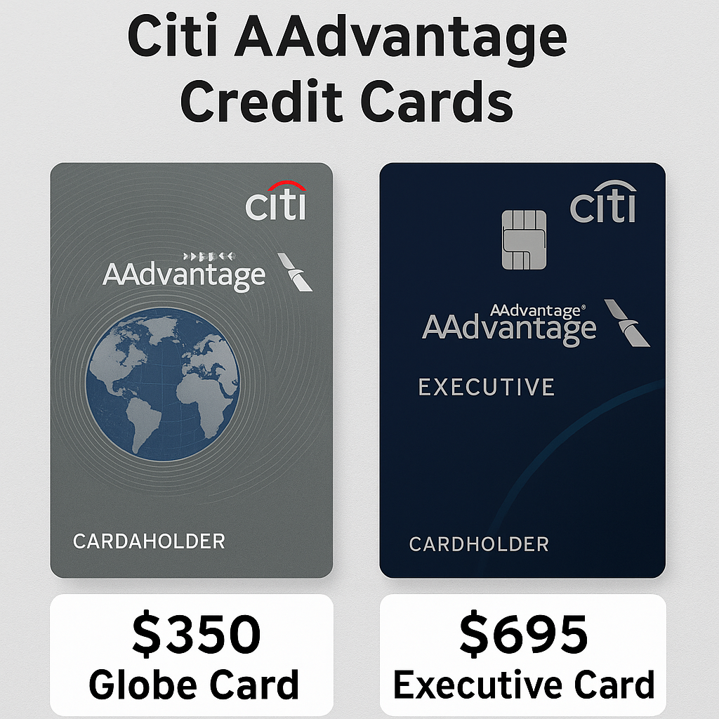 Comparison of Citi AAdvantage Credit Cards: $350 Globe Card Compared to $695 Executive Card