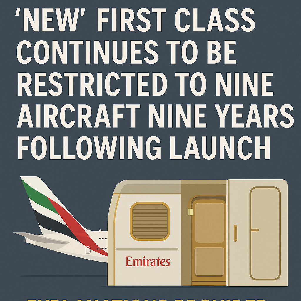 Emirates’ “New” First Class Continues to Be Restricted to Nine Aircraft Nine Years Following Launch: Explanations Provided