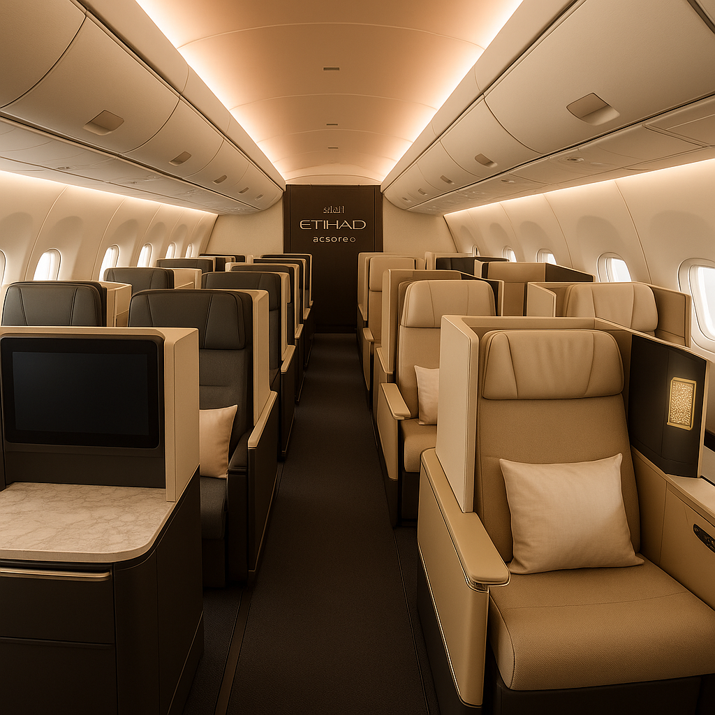 Etihad Unveils New Airbus A330neo First and Business Class Cabins with Anticipated Features