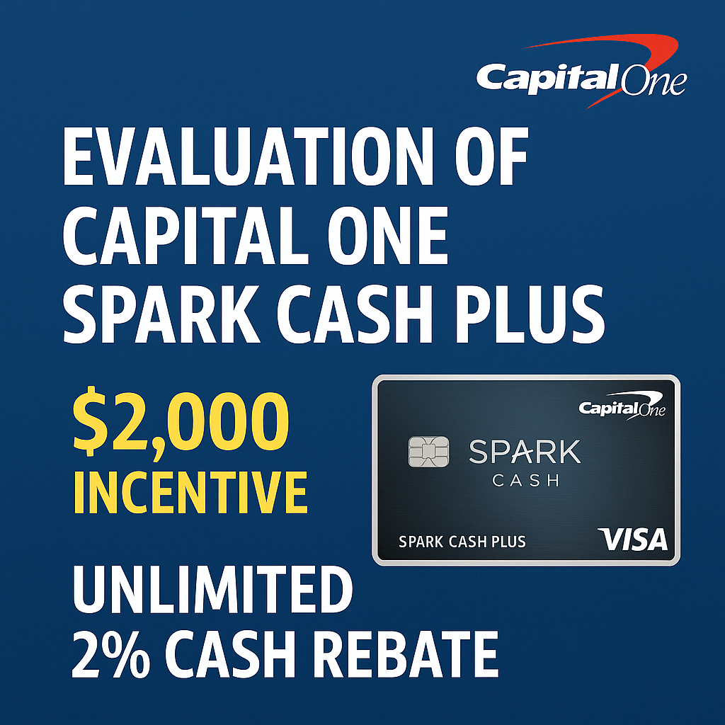 Evaluation of Capital One Spark Cash Plus: $2,000 Incentive and Unlimited 2% Cash Rebate