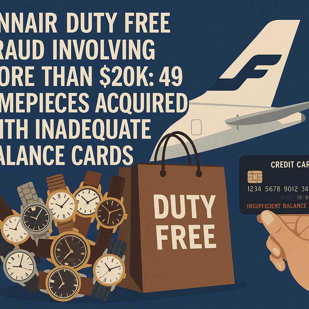 Finnair Duty Free Fraud Involving More Than $20K: 49 Timepieces Acquired with Inadequate Balance Cards
