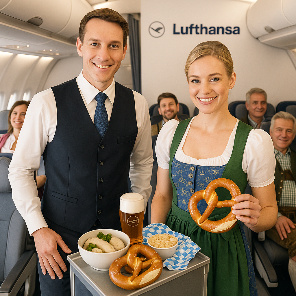 Lufthansa Introduces Oktoberfest Flights Showcasing Festive Attire and Unique Culinary Offerings