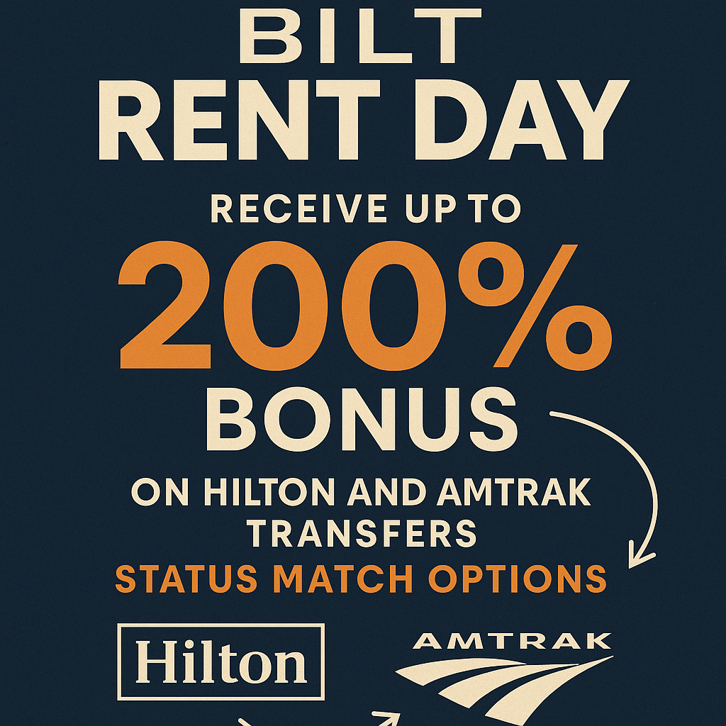 October 2026 Bilt Rent Day Campaign: Receive Up to 200% Bonus on Hilton and Amtrak Transfers, Along with Status Match Options