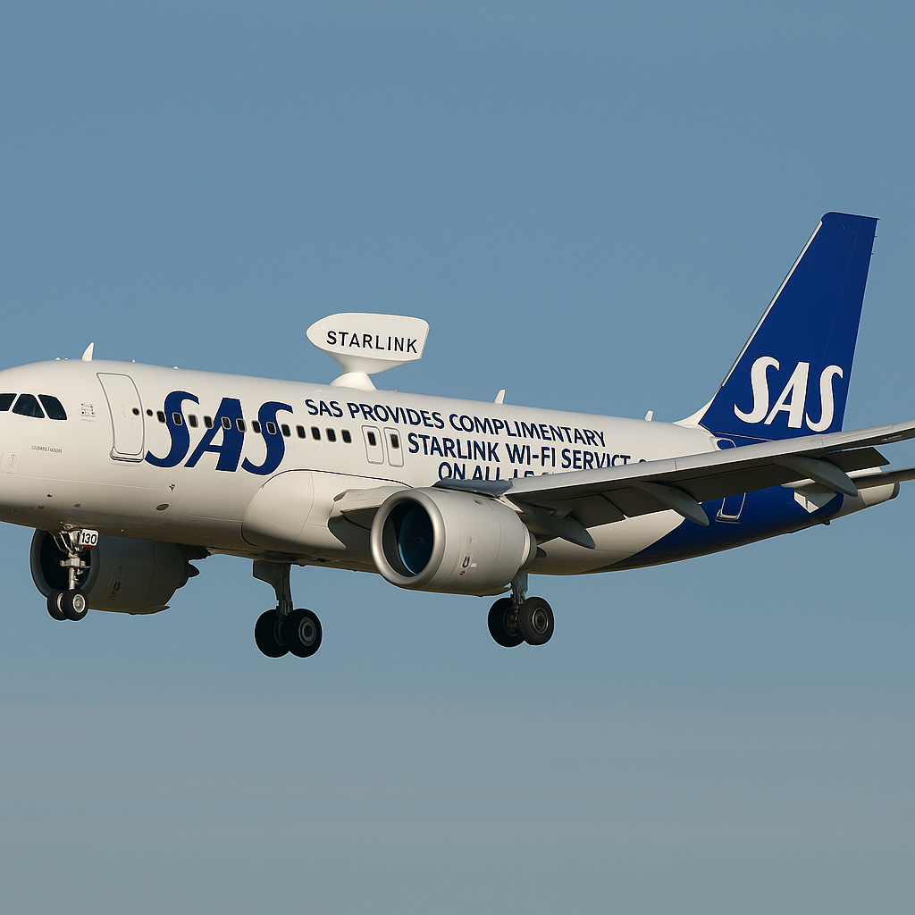 SAS Provides Complimentary Starlink Wi-Fi Service on All Airbus A320neos
