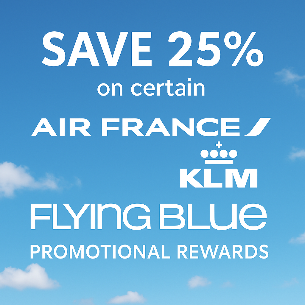 Save 25% on Certain Air France-KLM Flying Blue Promotional Rewards