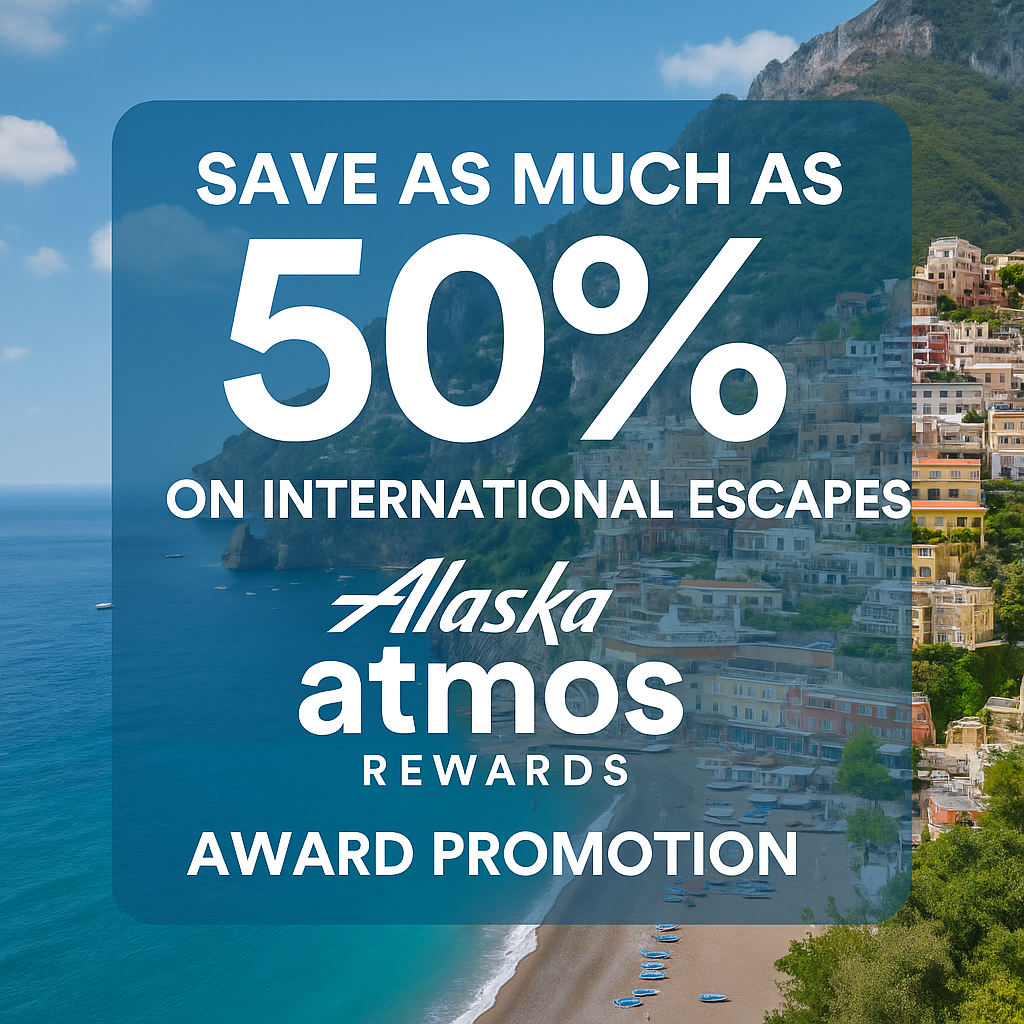 Save as much as 50% on International Escapes with Alaska Atmos Rewards’ Award Promotion