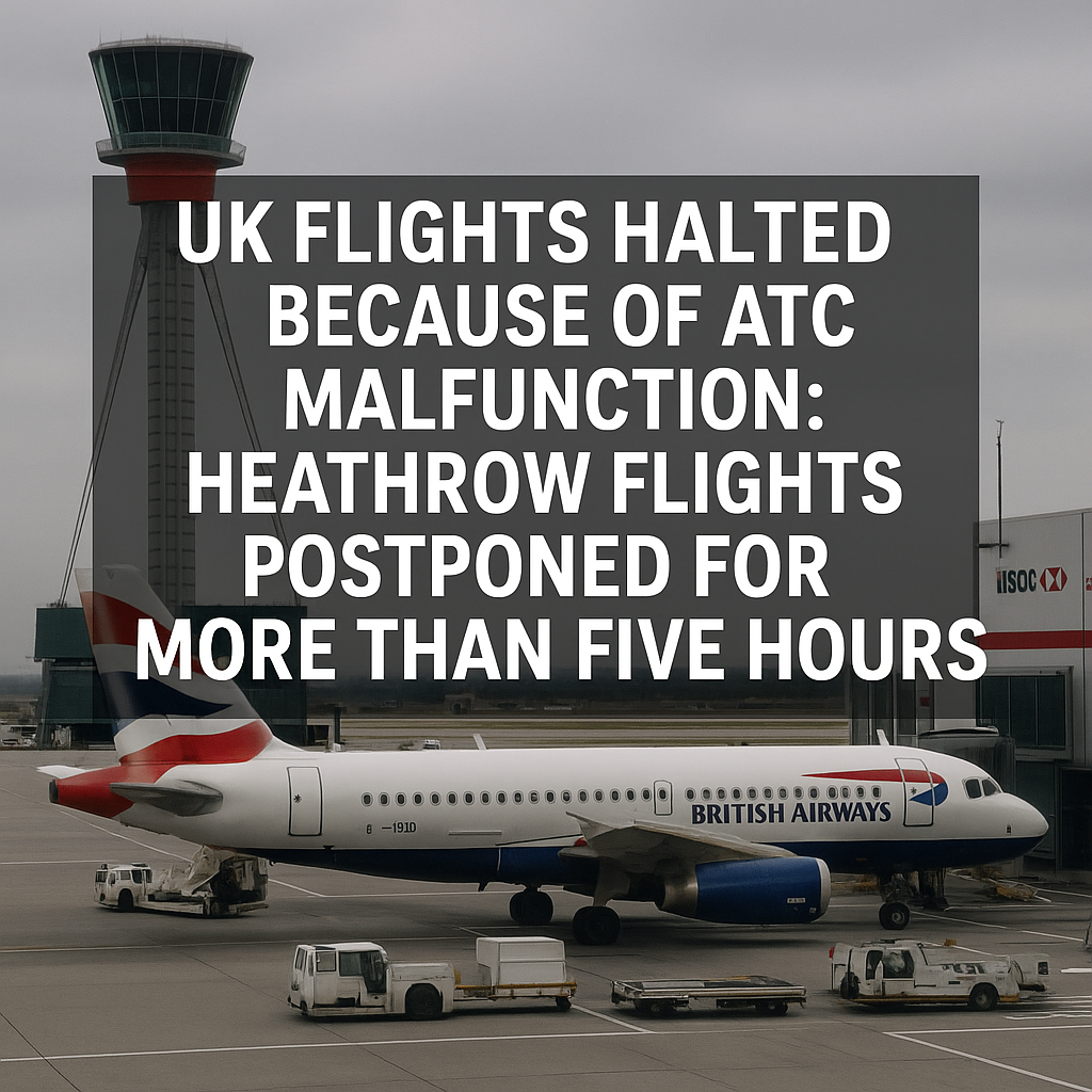 UK Flights Halted Because of ATC Malfunction: Heathrow Flights Postponed for More Than Five Hours