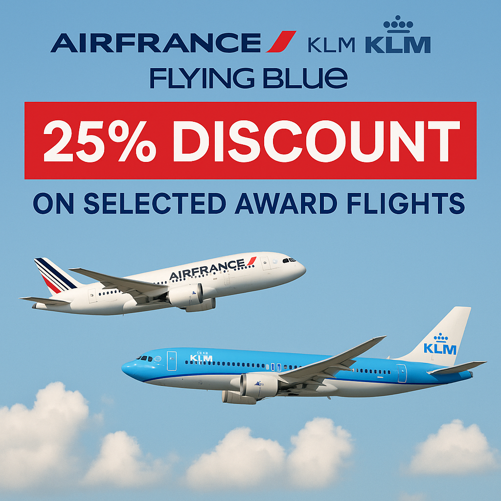 Air France-KLM Flying Blue Promotion: 25% Discount on Selected Award Flights