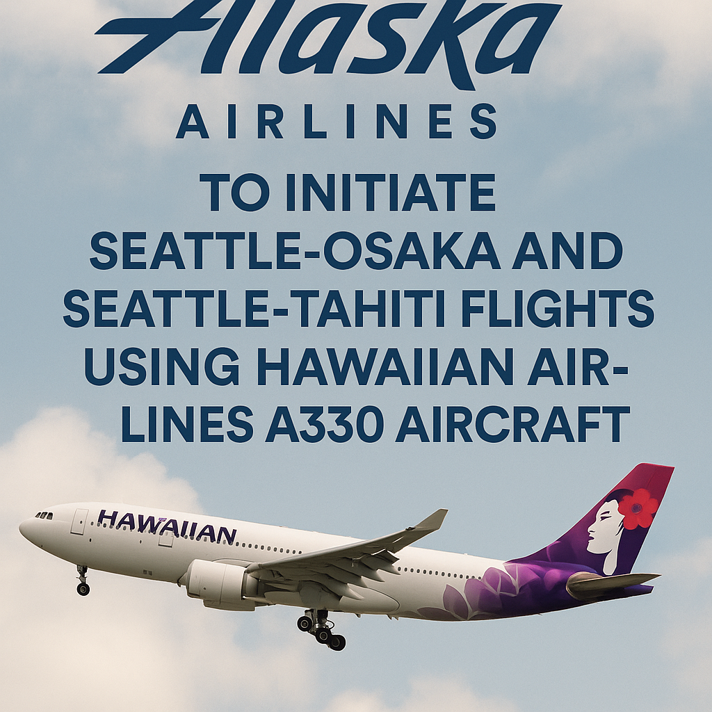 Alaska Airlines to Initiate Seattle-Osaka and Seattle-Tahiti Flights Using Hawaiian Airlines A330 Aircraft