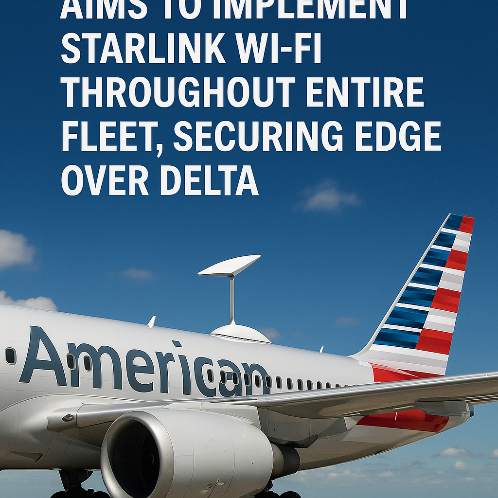 American Airlines Aims to Implement Starlink Wi-Fi Throughout Entire Fleet, Securing Edge Over Delta