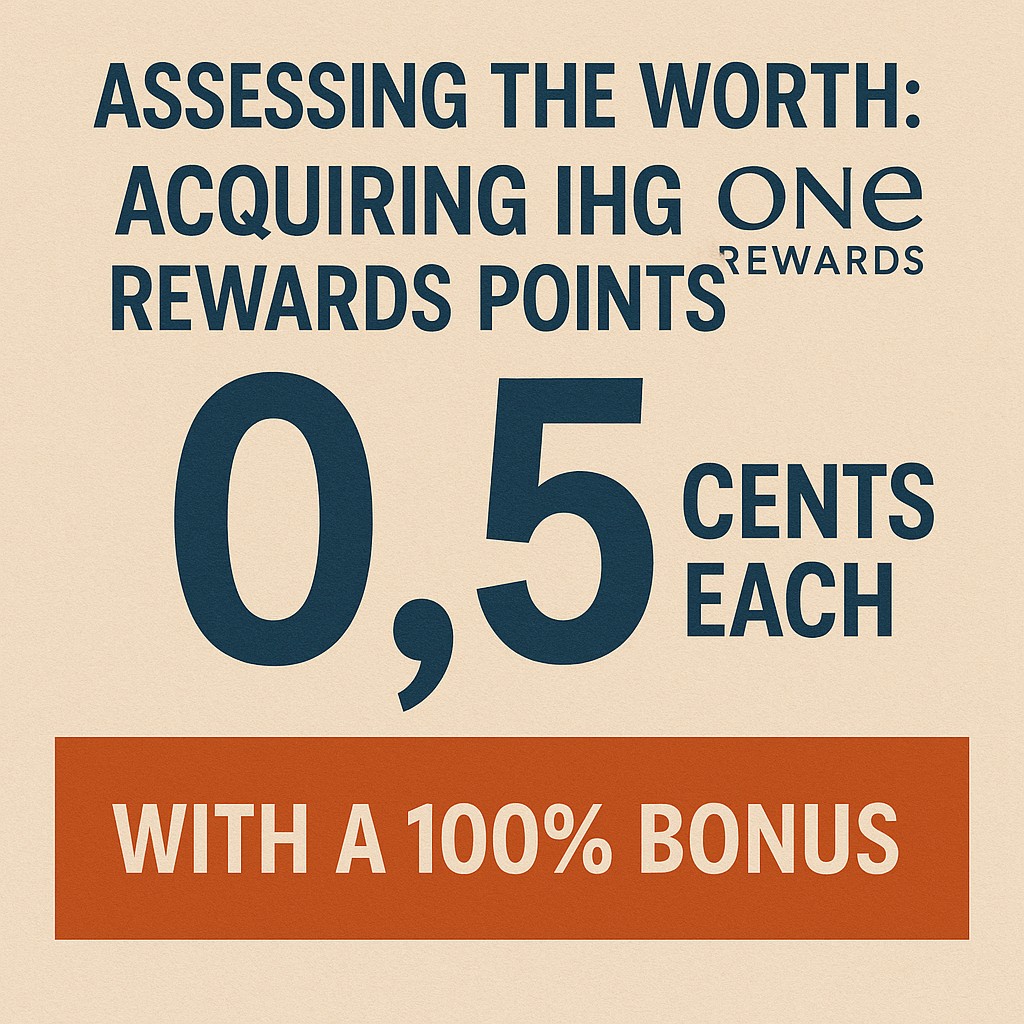 Assessing the Worth: Acquiring IHG One Rewards Points at 0.5 Cents Each with a 100% Bonus