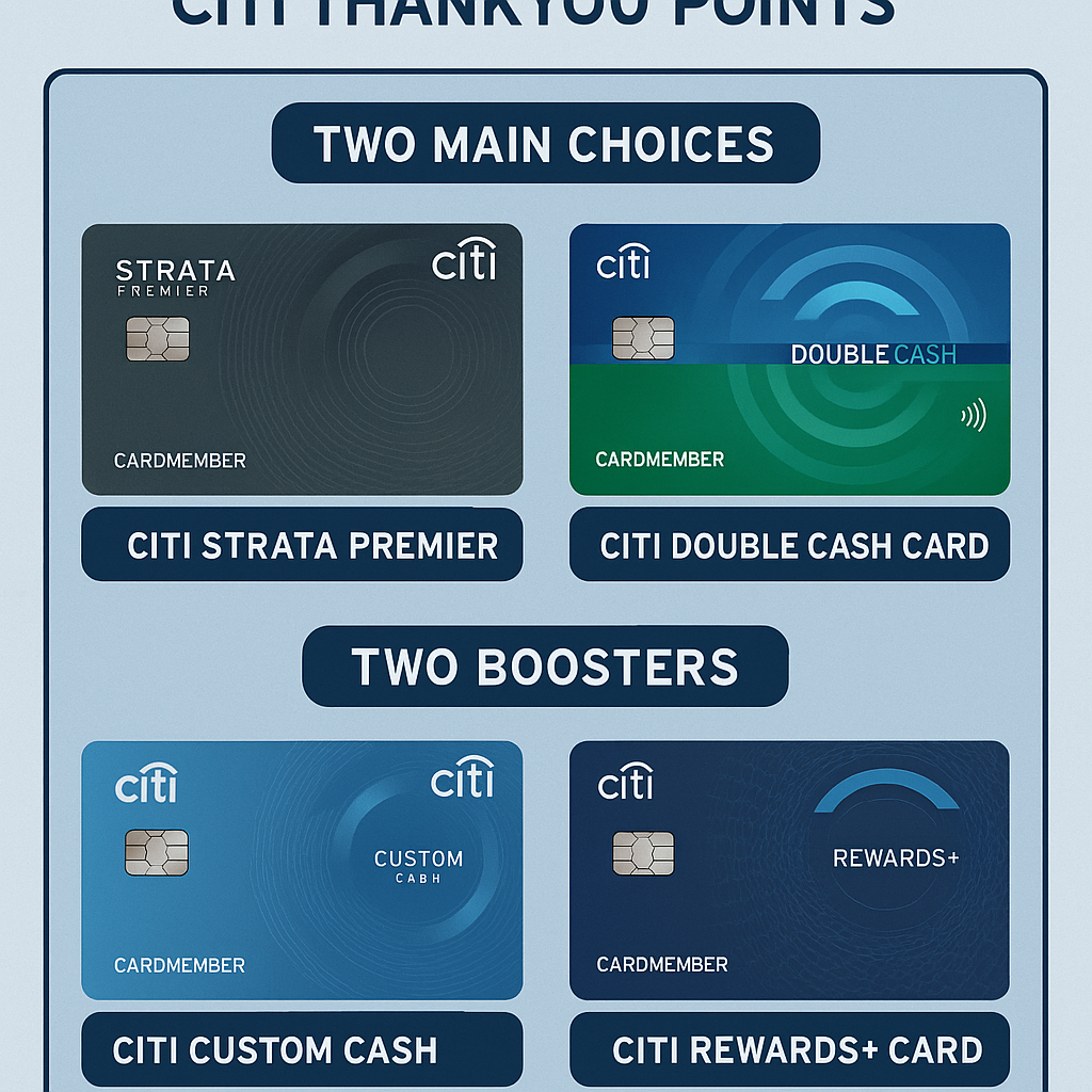 Best Cards for Accumulating Citi ThankYou Points: Two Main Choices and Two Boosters