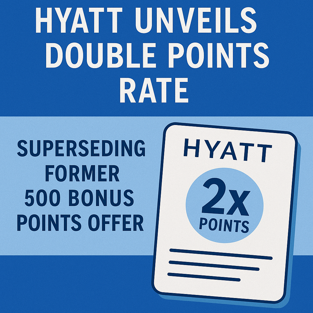 Hyatt Unveils Double Points Rate, Superseding Former 500 Bonus Points Offer